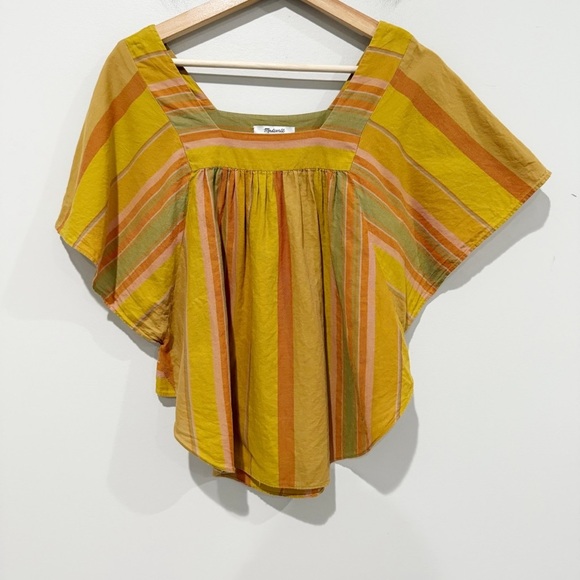 MADEWELL Striped Butterfly Top Multi Color Boho Cotton Lightweight Size XS - Picture 3 of 11